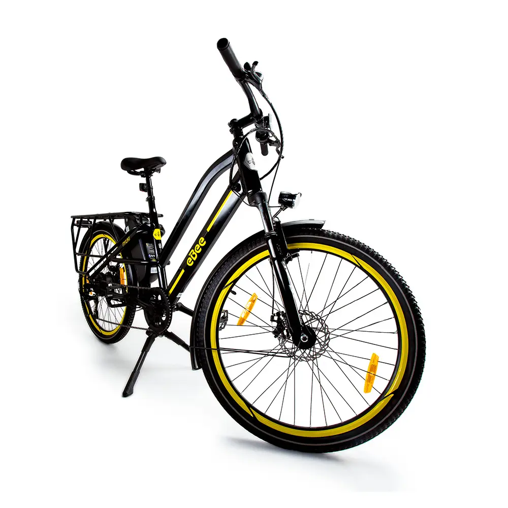 Sleek handlebars, spacious cargo seat that carries uptown 50kg, and bright headlight: Explore the eBee Nyuki electric bicycle, your stylish & eco-friendly urban commuter in Nairobi.